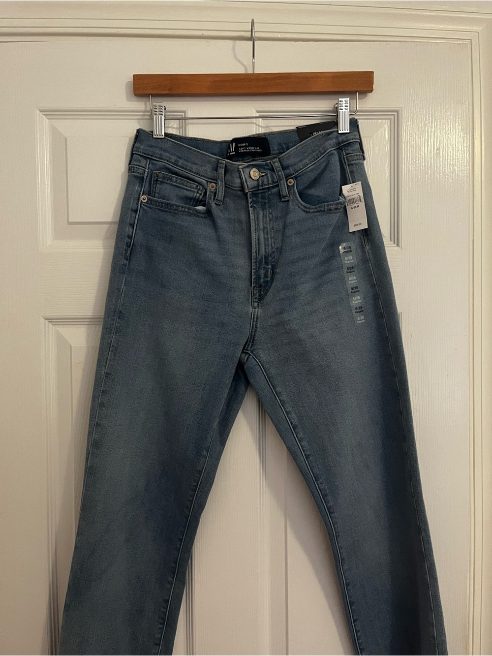 GAP High-Rise Slim Straight Jeans in Medium Blue Wash